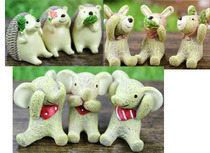 zakka groceries three no Mini small animals meat bedroom resin ornaments home shooting accessories creative birthday