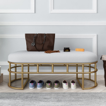 Nordic Iron Art Changing Shoes Stool Sofa Chair Bed Tailstool Doorway Wear strip stool Dresden Dresden Clothing shop Test Shoes on the bench