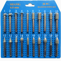 Diamond grinding head electric grinder emery grinding rod jade jade grinding polishing grinding head grinding needle 6mm handle