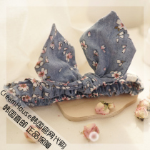 (CreamHouse) Korean denim flower baby girl Baby Baby Baby Baby ear hair band