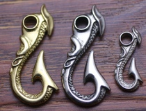 Handmade leather pure brass pure white copper U-shaped hook key adhesive hook pants chain hook financial cloth hook buckle cattle DIY