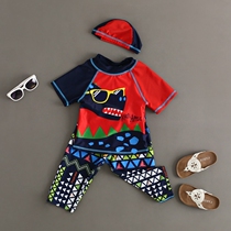  Foreign trade British childrens swimsuit Boys swimsuit pants suit Boys split bathing suit Korean baby sunscreen surfing suit