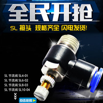Pneumatic quick plug pipe joint adjustable throttle valve SL4-M5 6-01 8-02 10-03 12-04 speed control valve