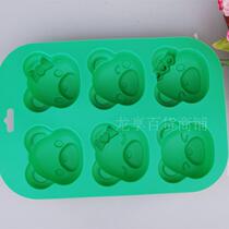 Exported to Europe and the United States quality 6-hole expression bear silicone cake mold environmental protection kitchen baking mold