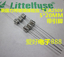 American LITE glass fuse tube day T2A 250V 5*20MM WITH lead feet slow melting slow breaking spot