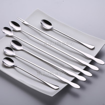 Stirring spoon lengthened stainless steel stirring round spoon long handle spoon spice spoon jam spoon hot pot seasoning spoon sauce spoon