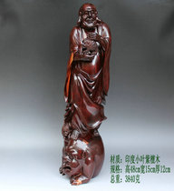 Dahan Jiuding small leaf red sandalwood carving Golden Chan Luohan mahogany ornaments Putian wood carving Chen Qingfeng works