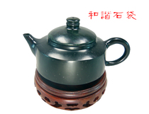 Qilian Jade jug Teapot Handle pot Inside and outside polished jade pot Jiuquan Luminous Cup Snake jade Ink jade