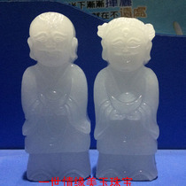 Natural Afghan white jade Funerary products Boy child girl Golden child jade jade Servant boy child girl