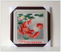 Meng Feixiang Handmade Suzhou Embroidery Embroidery Finished Boutique Carp Lotus Living Room Hanging Painting Restaurant Nine Carp Lotus