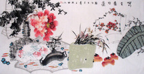 True handwriting Chinese painting Chinese painting Flowers Birds Four Feet Water Ink Painting Collection Jatou Living Room Bookroom Bedroom Decoration
