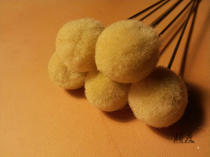 Handmade leather with diy tools goat hair balls on horns oil mink oil marl oil alcohol dye dyeing