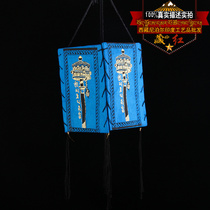 Tibet Tibetan-style handmade transfer cylinder blue Tibetan paper lantern (small number) Nepal Ethnic craftsmanship lampshade