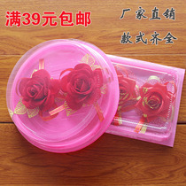 Wedding corsage box Corsage packing box Round pink white wedding corsage box (without flowers)