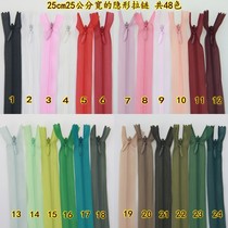 25cm long fabric handmade cheongsam clothes lace side water drop head invisible zipper 25cm black white and red etc.