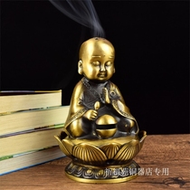 Pure copper incense burner incense burner pan incense tower incense special furnace monk incense burner brass casting handmade incense burner household