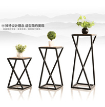 New Chinese solid wood flower stand balcony living room indoor household multi-layer floor-standing modern simple hanging orchid shelf