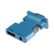 1080P HDMI (F) To VGA (M) Audio Adapter HD Adapter Blue Se