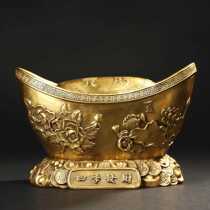 Dexiang Yuan (four seasons make a fortune) brass ingot ornaments crafts piggy bank business office home decoration