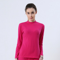 Autumn clothing single piece cotton female high collar Lycra warm coat bottoming cotton sweater middle collar autumn clothing can not ball red black skin