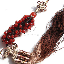 Fortune is the head of natural crystal car hanging red agate car pendant is booming