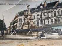 Postcards from France in 1910 scene of Broucker Square in Brussels Belgium