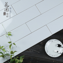 American subway brick solid color long strip subway brick wall tile kitchen bathroom white glazed tile 100400