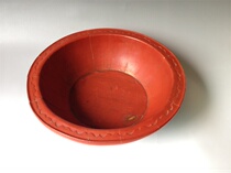 Qing Dynasty Su Gong red lacquer lace washbasin full American product big open door Fidelity old