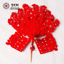 Pretty flower headdress Opera head face wedding red velvet flower head flower headdress velvet phoenix partial phoenix velvet strip velvet flower