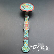 Antique copper Fushou Ruyi small ornaments solid brass cloisonne copper Ruyi small ornaments home decoration collection