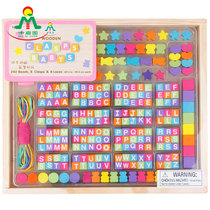 Foreign trade wooden Qiyuan children assembled puzzle toys 26 letters of beaded wooden early education toys