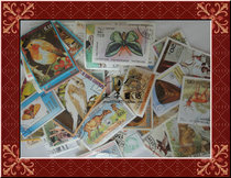 {Woozi Fairy Tales} Foreign animal thematic stamps 100 different letters of sale with a cover pin ticket