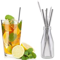 New High Quality 4 x Metal Drinking Stainless Steel Straw