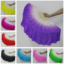 Professional bamboo dance fan 1 foot 2 gradient double-sided silk fan Yangge fan Caiyun fan Ethnic dance fan multi-color
