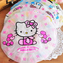 Cute cartoon lace edge shower cap frosted thickened waterproof dustproof oil smoke shampoo cap waterproof shampoo cap