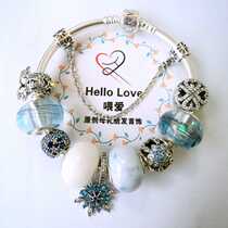 Sterling silver Pandora breast milk fetal hair bracelet material bag baby souvenir macroporous breast milk bead bracelet