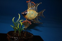 In the 80s foreign trade burned blue gold-plated hollow silver silk embedded in natural red agate