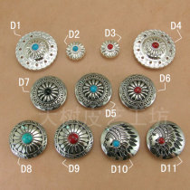 Leather Art Leather Sculpture Leather Leather Strap Decorative Buckle Chaebleu Buckle Pine Stone Buckle Chrysanthemum Buckle (D#)