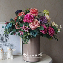 High Emulation 6 Heads Rose Flowers Fake floral floral decoration Flowers Flower Arrangement Wedding decoration Decorative Pendulum items High-end Bouquet