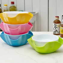 Two-in-one colorful European fashion fruit plate Creative Square salad fruit plate plastic snack plate dried fruit plate