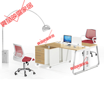 Staff Desk 4 Persons Position 2 Four Modern Minimalist Screen Partition 6 Computer Office Furniture Employee Table And Chairs Combination