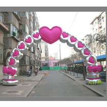 Wedding supplies Colorful inflatable air mold arch Wedding props New heart heart connected air mold arch