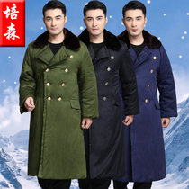Military coat cotton coat men and women winter long thick yellow coat multifunctional security coat cold storage cold cotton coat