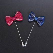 Mens brooch collar flower Japanese and Korean fashion British suit accessories host suit corsage wedding mini bow