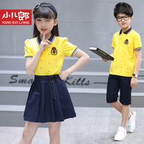 British kindergarten summer set primary school uniforms short-sleeved class uniforms English childrens performance chorus uniforms summer clothes