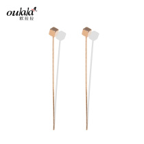 Eulara 925 white ear needle studs temperament female earrings long simple atmospheric tassel earrings Korean Super fairy