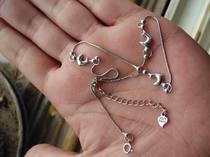 Fine solid silver S925 dolphin bracelet with a hand chain