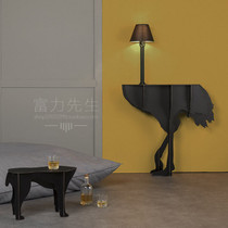 French Ibride animal furniture DIVA LUCIA ostrich Queen side table porch table cabinet floor decorative lamp