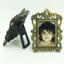 Zinc alloy rectangular alloy foreign trade technology big head photo frame big head sticker copper color stage picture frame 1 inch