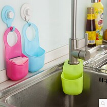 Creative faucet snap-button kitchen sponge storage rack sink rack drain rack storage bag hanging bag